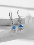 wholesale 925 Sterling Silver Blue Opal Jellyfish Starfish Drop Dangle Leverback Earrings Sea Life Ocean  for Women Girls-0-1