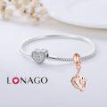 wholesale Rose Gold 925 Sterling Silver Foot Charm Bead - Personalized Engraved Name, Initial, Symbol, Date - Unique Gift for Women-0-2