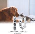 wholesale 925 Sterling Silver Cat Dog Paw Hoop Earrings s for Women-0-6