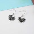 wholesale 925 Sterling Silver Black Shell Drop Earrings for Women RBG Dissent Collar Inspired Jewelry-0-2