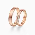 TOUPOP 10k Gold Moissanite Couples Rings Set Personalized Wedding Band-0-4