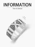 TOUPOP 925 Sterling Silver Wheat Cross Vintage Band Ring For Men-0-1