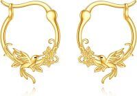 wholesale 10K Gold Dragonfly Hoops Minimalist Earings Gift for Her-Hummingbird earrings