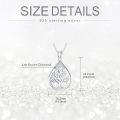 wholesale 925 Sterling Silver Teardrop Tree of Life Pendant with Cubic Zirconias and Leaves Necklace for Women's s-0-5