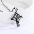 wholesale 925 Sterling Silver Angel Winged Cross Pendant with Abalone Shell Inlay - Celtic Christian Jewelry for Women and Men -0-1
