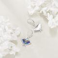 wholesale 925 Sterling Silver Blue Enamel Butterfly Earrings-0-4
