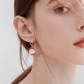 wholesale 925 Sterling Silver Pink Enamel Santa Claus Dangle Earrings for Women-0-1