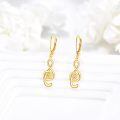 wholesale 10K Gold Treble Clef Diamond Drop Earrings Fine s for Women-0-2