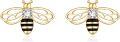 wholesale 14K Gold  Black Enamel Honey Bee Stud Earrings for Women - Fine s-0-0