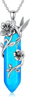 wholesale Sterling Silver Quartz Hummingbird Necklace Gift for Women Mom-0-6