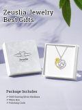 wholesale S925 Sterling Silver Gold Plated 1Ct Natural Alexandrite Sunflower Heart Pendant Necklace for Women, Love Gifts for Wife Girlfriend Mom Grandma Daughter-0-6