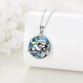 wholesale 925 Sterling Silver Sloth Necklace with Abalone Shells for Women, Adjustable Chain, Nature-Inspired Jewelry Gift-0-1