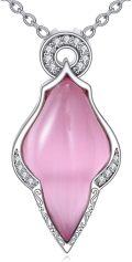 wholesale 925 Sterling Silver with Pink Opal Pendant Necklace for Women-0-0
