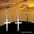 wholesale 925 Sterling Silver Cross Dangle Hoop Earrings for Women and Girls Religious  Ideas-0-6