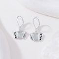 wholesale 925 Sterling Silver Accordion Shape Drop Earrings Music Instrument  for Her-0-2