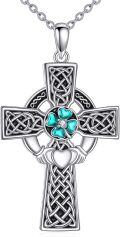 wholesale 925 Sterling Silver Celtic Knot Clover Heart Cross Necklace for Women Girls Vintage Irish s-0-0