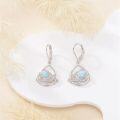 wholesale 925 Sterling Silver Teardrop Larimar & Blue Topaz Dangle Earrings - Ocean Inspired Design-0-4