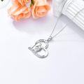 wholesale TOUPOP Sterling Silver Rabbit Necklace Heart Pendant Forever In My Heart Cute Bunny Necklace For Women Friends -0-4
