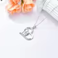 TOUPOP Sterling Silver Stone Rabbit Heart Pendant Necklace-0-4