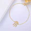 wholesale 14k Gold Tree Of Life Dreamcatcher Feather Charm Bracelet For Women-0-3