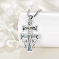 wholesale 925 Sterling Silver Abalone Shell Caravaca Crucifix Pendant Necklace with Angels and Jesus Design-0-3