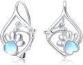 wholesale 925 Sterling Silver Hypoallergenic Butterfly Opalite Hoop Earrings for Women-0-0