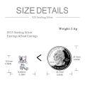 wholesale 925 Sterling Silver White Gold Plated Cute French Bulldog Drop Earrings Pink Enamel-0-3