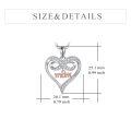 wholesale 925 Sterling Silver Rose Gold Plated Mom Infinity Heart Pendant Necklace With Cubic Zirconia-0-3