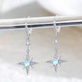wholesale 925 Sterling Silver Star Moonstone Drop Dangle Leverback Earrings-0-1