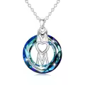 TOUPOP 925 Sterling Silver & Stone Sister/Mom Necklace Birthday Christmas Gifts-0-0