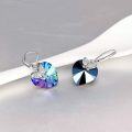 wholesale 925 Sterling Silver Butterfly & Crystal Heart Drop Earrings with Leverbacks-0-3