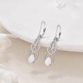 wholesale 925 Sterling Silver Heart-Shaped Drop Earrings with White Opals and Crystals - Elegant s for Her-0-2
