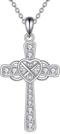 wholesale 925 Sterling Silver Heart and Celtic Knot Cross Pendant Necklace-cross infinity necklace