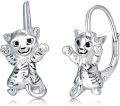 wholesale 925 Sterling Silver Cat Hoop Earrings - Adorable Kitty  for Her-0-0