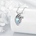 wholesale 925 Sterling Silver Moonstone Anatomical Heart Necklace - Vintage Hope Charm Gift for Women-0-2