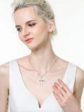 wholesale 925 Sterling Silver Geometric Cross Pendant Necklace for Women - Faith  for Mom Wife Daughter Sister-0-3