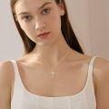 wholesale 14K Rose Gold Celtic Knot Cross Pendant Necklace for Women with Chain - Length: 37cm (Adjustable)-0-4