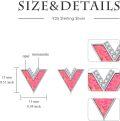 wholesale Sterling Silver Opal V Shape Stud Earrings for Women Minimalist-0-22