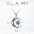 wholesale 925 Sterling Silver Turquoise Lapis Lazuli Onyx Sun Moon Pendant Necklace for Women-0-4
