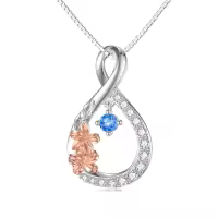 TOUPOP Sterling Silver Daffodil & Jonquil Birth Flower Necklace-undefined