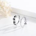 wholesale 925 Sterling Silver Black Enamel Paw Print Huggie Hoop Earrings for Women - Small Animal Lover Gift Ideas-0-4
