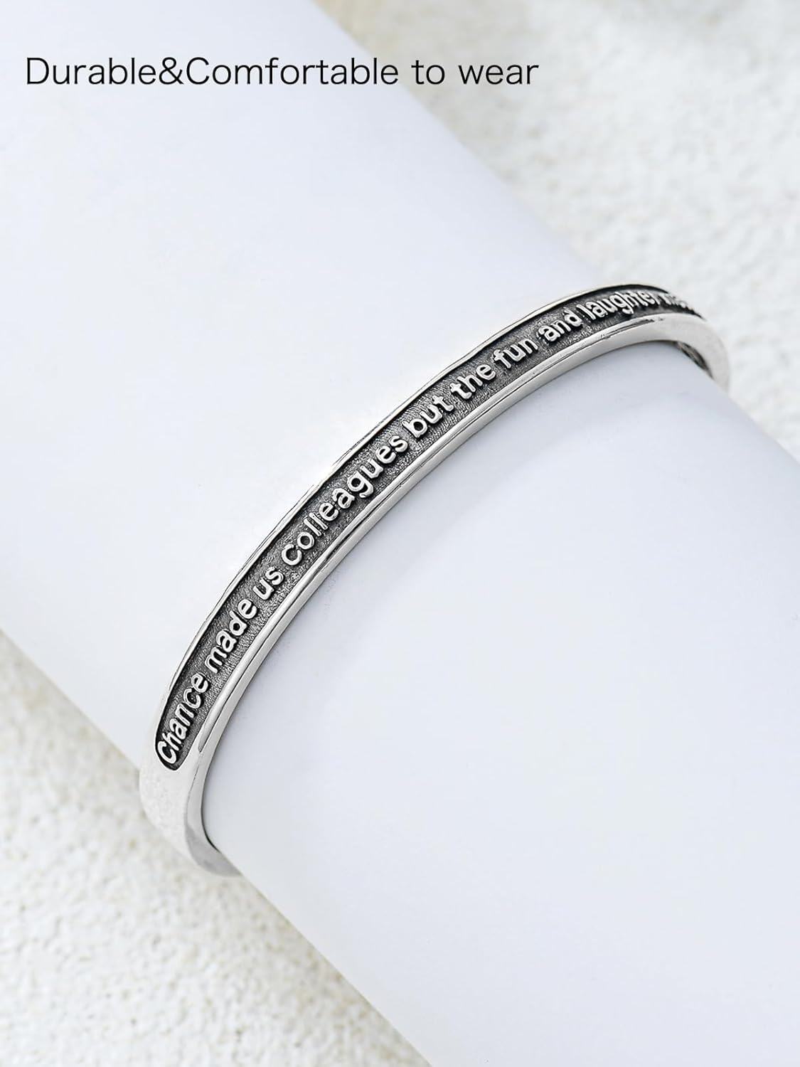 925 Sterling Silver Celtic Knot Engraved Message Bangle Bracelet Friendship Gifts for Women Men-0-1