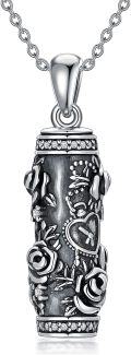 wholesale TOUPOP Tree Of Life Cremation Jewelry Urn Necklace For Ashes For Women Men 925 Sterling Silver Cylinder Urn Pendant Necklaces For Human Ashes Of Loved Ones Keepsake Memorial Gifts -0-0