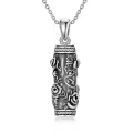 TOUPOP Sterling Silver Tree Of Life Cylinder Urn Pendant Necklace For Ashes Keepsake Memorial-0-0