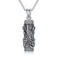 TOUPOP Sterling Silver Tree Of Life Cylinder Urn Pendant Necklace For Ashes Keepsake Memorial-0-0