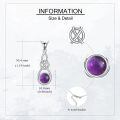 wholesale 925 Sterling Silver Purple Amethyst Celtic Knot Pendant Necklace s for Women-0-4