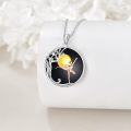 wholesale 925 Sterling Silver Round Ballerina Moon Pendant Necklace for Women-0-4