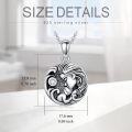 wholesale 925 Sterling Silver Lion Head Memorial Keepsake Pendant Necklace with Crystal Accents-0-4