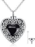 wholesale Sterling Silver Flower Urn Necklace for Ashes Memorial Keepsake Heart Jewelry-0-7