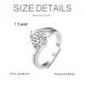 TOUPOP Sterling Silver Moissanite D Color Vvs1 Eternity Wedding Ring-0-3